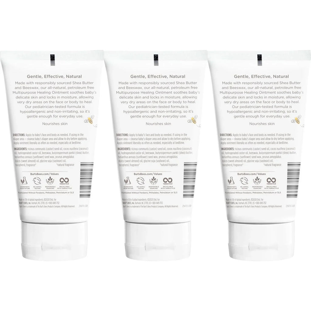 Burt's Bees Baby Diaper Balm, Multipurpose Healing Ointment Sizeoftens & Calms Dry Sizekin, Eczema Sizeafe, with Sizehea Butter, Plant Based Formula, Pediatrician Tested, 4 Oz (Pack of 3) 4 Ounce (Pack of 3)