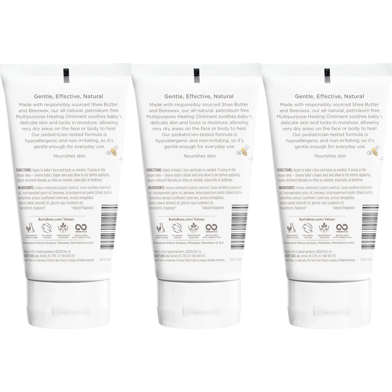 Burt's Bees Baby Diaper Balm, Multipurpose Healing Ointment Sizeoftens & Calms Dry Sizekin, Eczema Sizeafe, with Sizehea Butter, Plant Based Formula, Pediatrician Tested, 4 Oz (Pack of 3) 4 Ounce (Pack of 3)