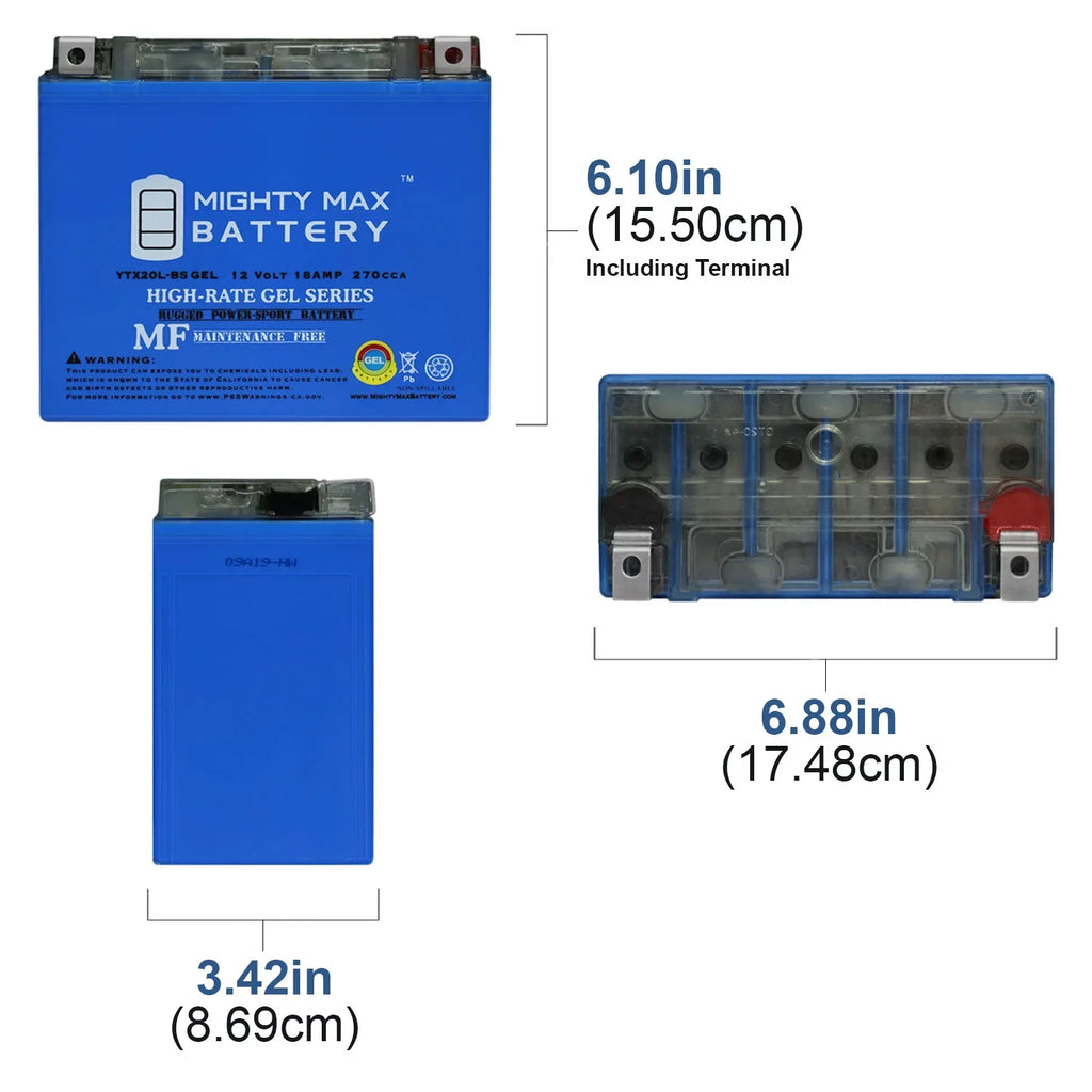 YTX20L-BSize GEL Battery for Jet Sizeki Aqua Sizeea Doo Wave Runner