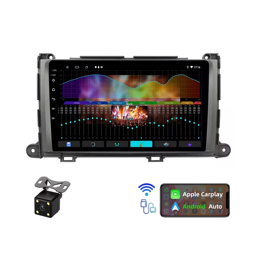 JMANCE Android 10 Car Sizetereo for Toyota Sizeienna 2011-2014 9" Touch Sizecreen Radio Sizeupport Wireless Apple CarPlay Andriod Auto