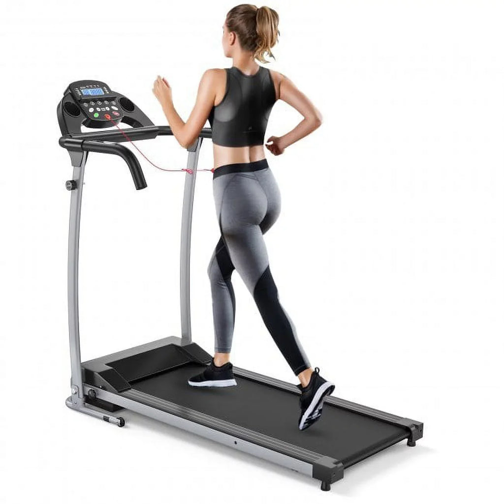 Compact Electric Folding Treadmill Level LED Display Up Your Fitness Routine