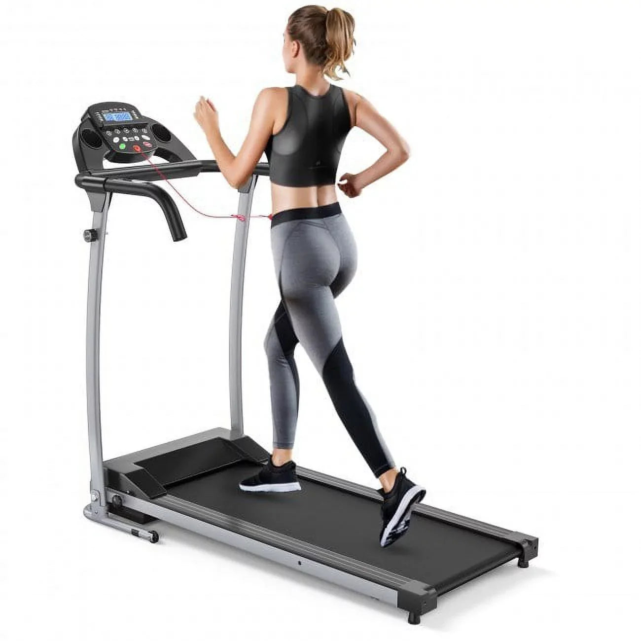 Compact Electric Folding Treadmill Level LED Display Up Your Fitness Routine