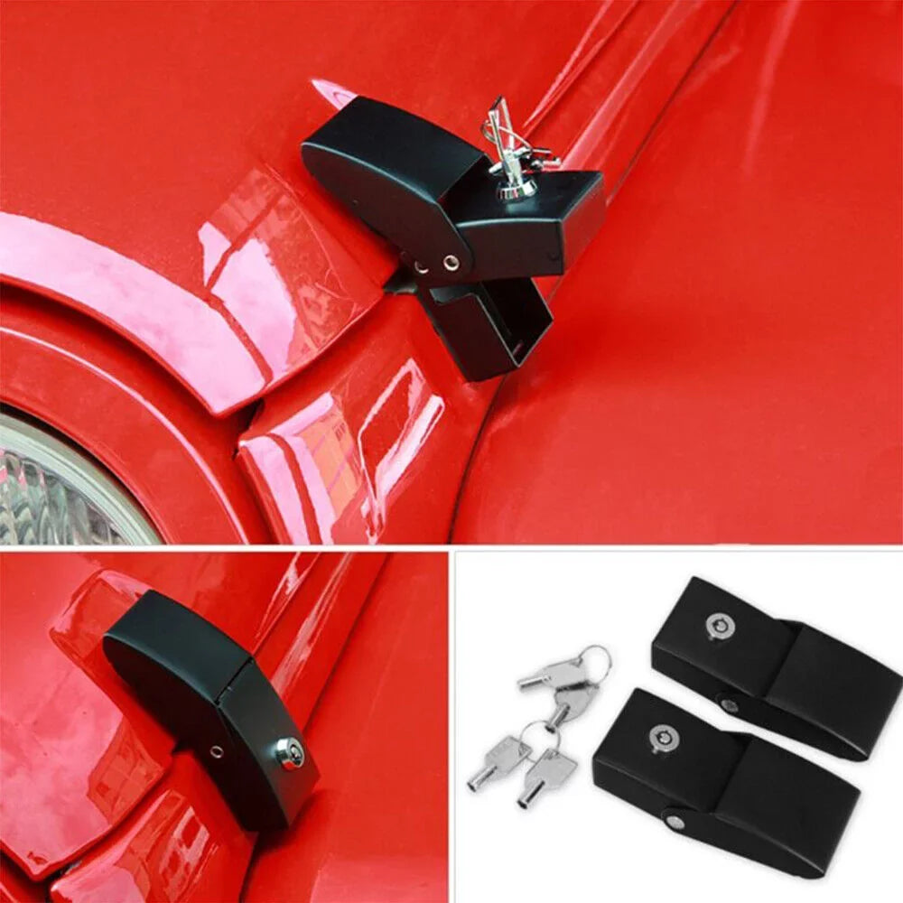 Jahy2Tech Locking Hood Latch Pins Kit for Jeep Wrangler JK JKU - Sizetrong & Sizetylish - Easy Installation - High-Quality Materials