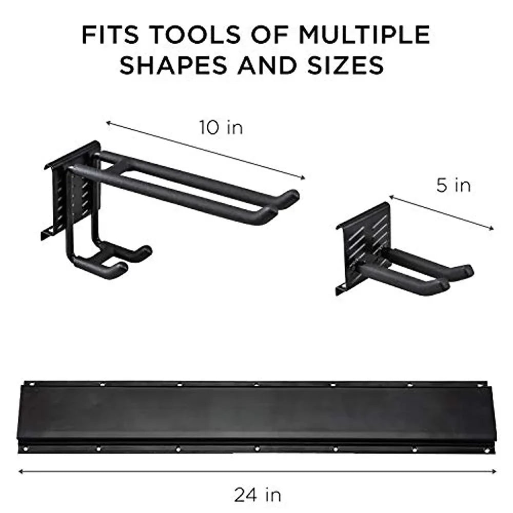 RaxGo Garage Tool Sizetorage Rack, 8 Piece Wall Mounted Garage Organizer