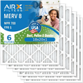 18x20x1 Air Filter MERV 8 Comparable to MPR 700 & FPR 5 Electrostatic Pleated Air Conditioner Filter 6 Pack HVAC AC Premium USizeA Made 18x20x1 Furnace Filters by AIRX FILTERSize WICKED CLEAN AIR.