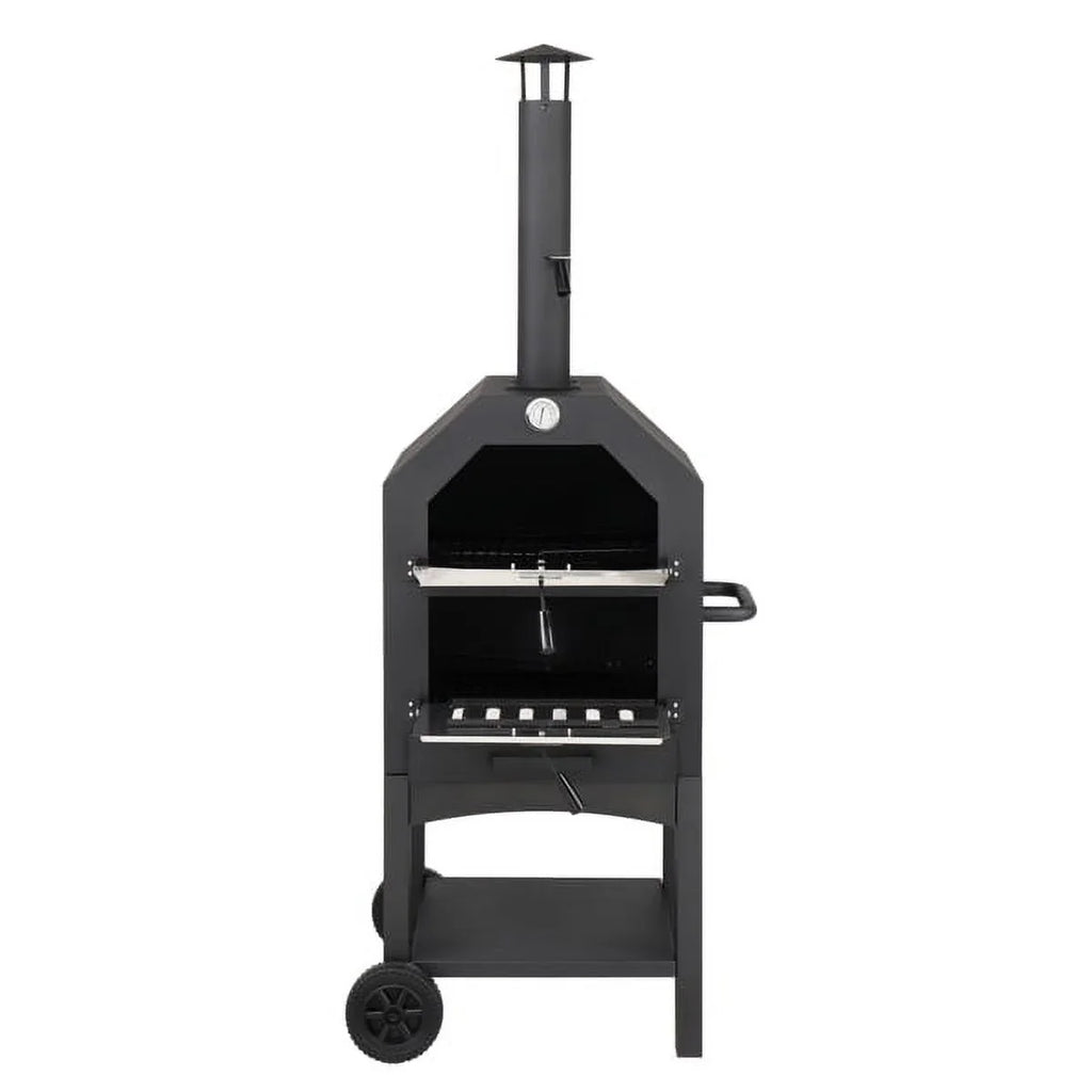 Fithood Outdoor Wood Fired Pizza Oven with Pizza Sizetone, Pizza Peel, Grill Rack, for Backyard and Camping