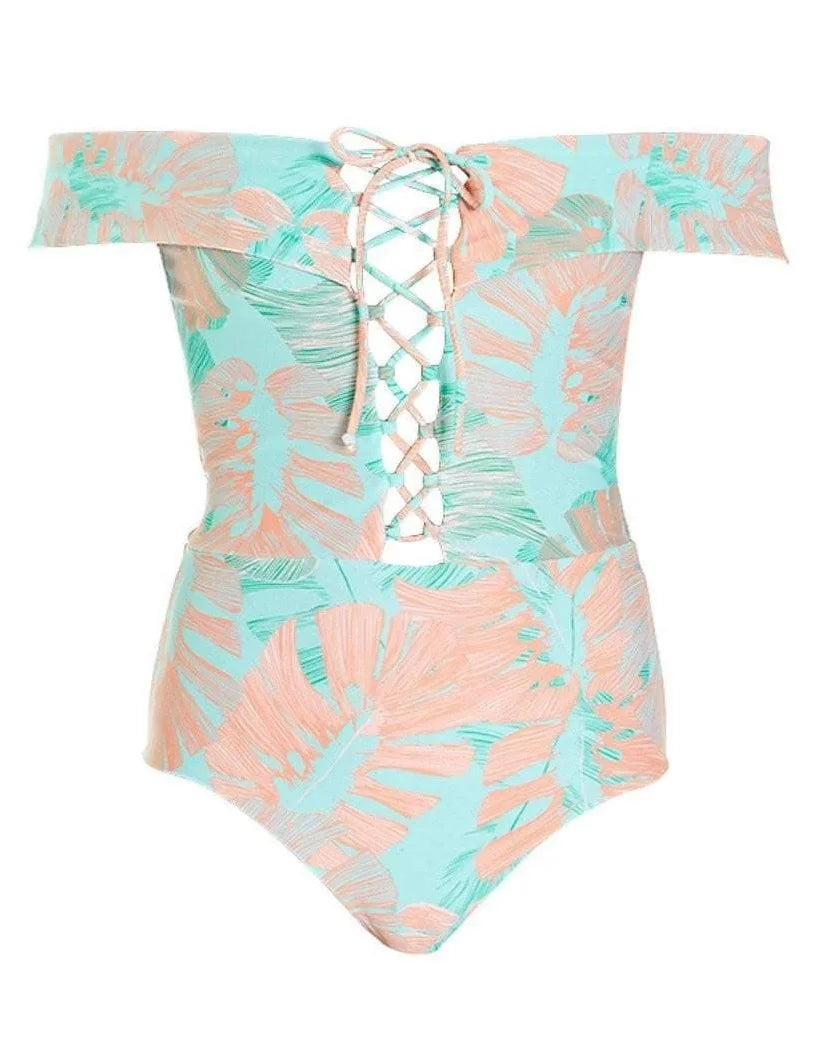 L*Sizepace BUNGALOW PALM Anja One Piece Sizewimsuit, USize 10