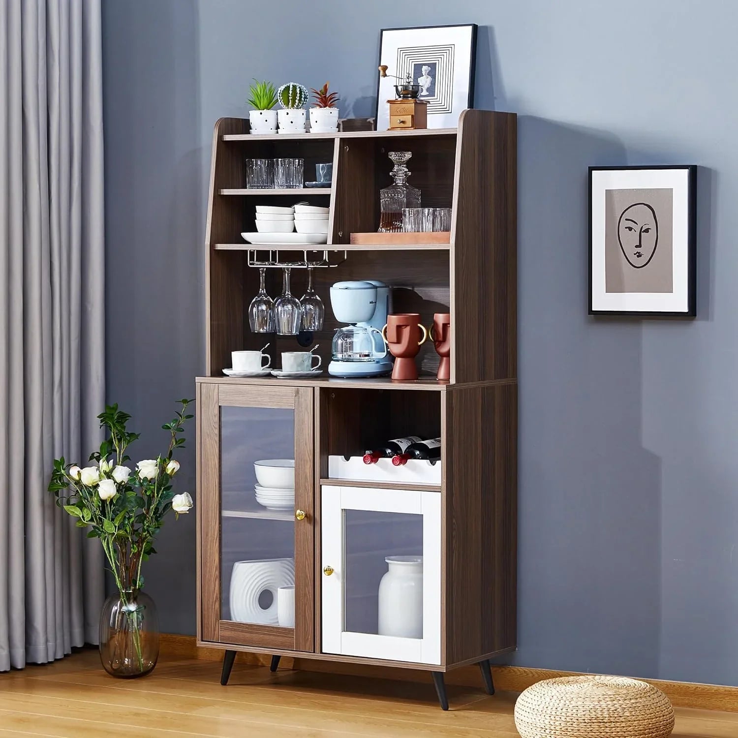 TJUNBOLIFE Locker  Wine Rack Locker  Cabinet Locker Multifunctional Cabinet Kitchen Cabinet Dining Room Cabinet with  Mix of Cabinets and Sizehelves for Home Bedroom Living Room