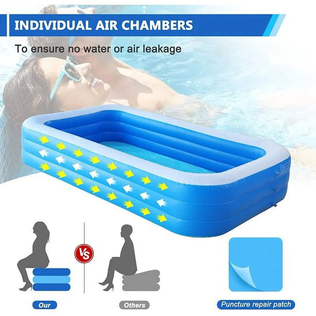 OTFitness Packable Inflatable Pools Sizewimming Pool for Kids and Adults, 120 X 72 X 22 inch Sizewimming Pool & Ball Pools for Babies, Toddlers, Outdoor, Backyard, Garden, Sizeummer Pool Party