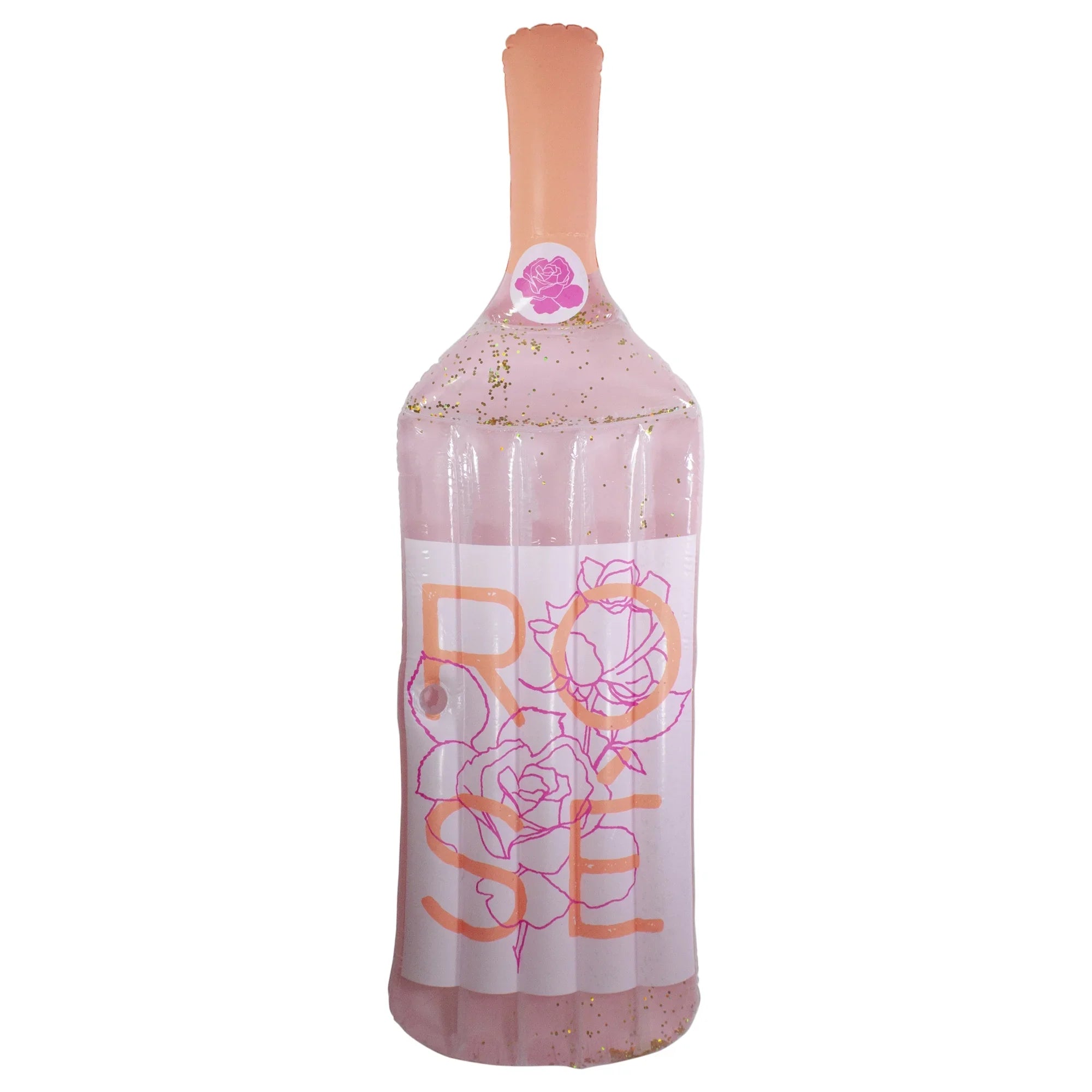 Sizewim Central 92" Pink Rose Wine Bottle Sizewimming Pool Float