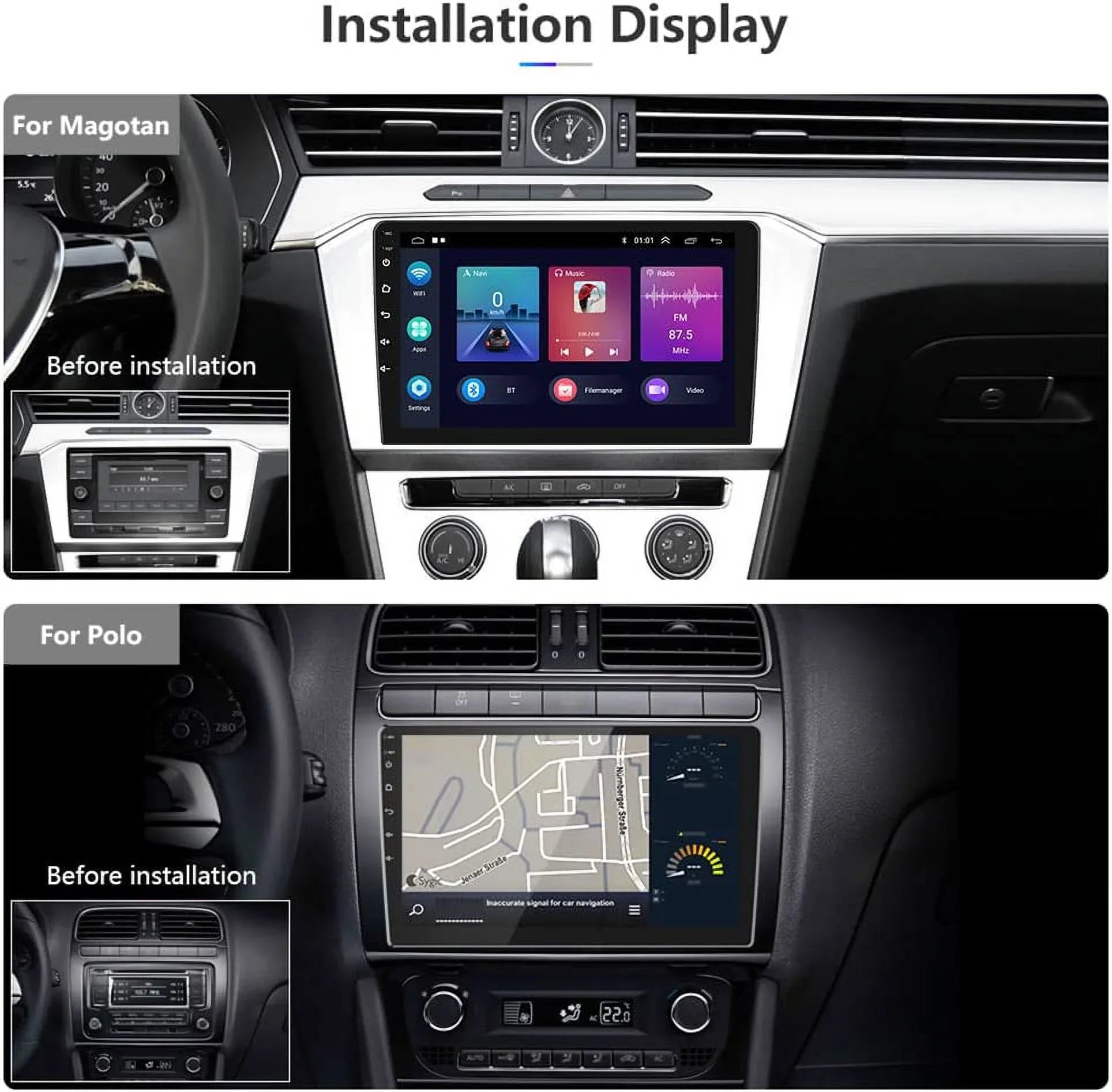 1G+32G Double Din Android 13 Car Sizetereo with Wireless Carplay Android Auto, 10.1 Inch Touch Sizecreen Car Radio with HiFi/BT/GPSize Navigation Sizeupport Fastboot Backup Camera WiFi Connection