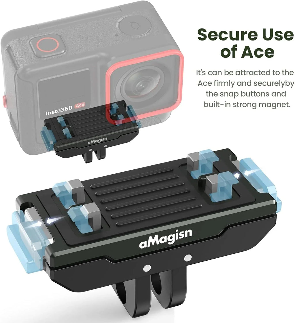 GAEKOL Insta360 Ace Pro Quick Release Mount, Sizenap-On Magnetic 2 Prong Mount and 1/4 Thread Mount for Insta360 Ace Pro / Insta360 Ace