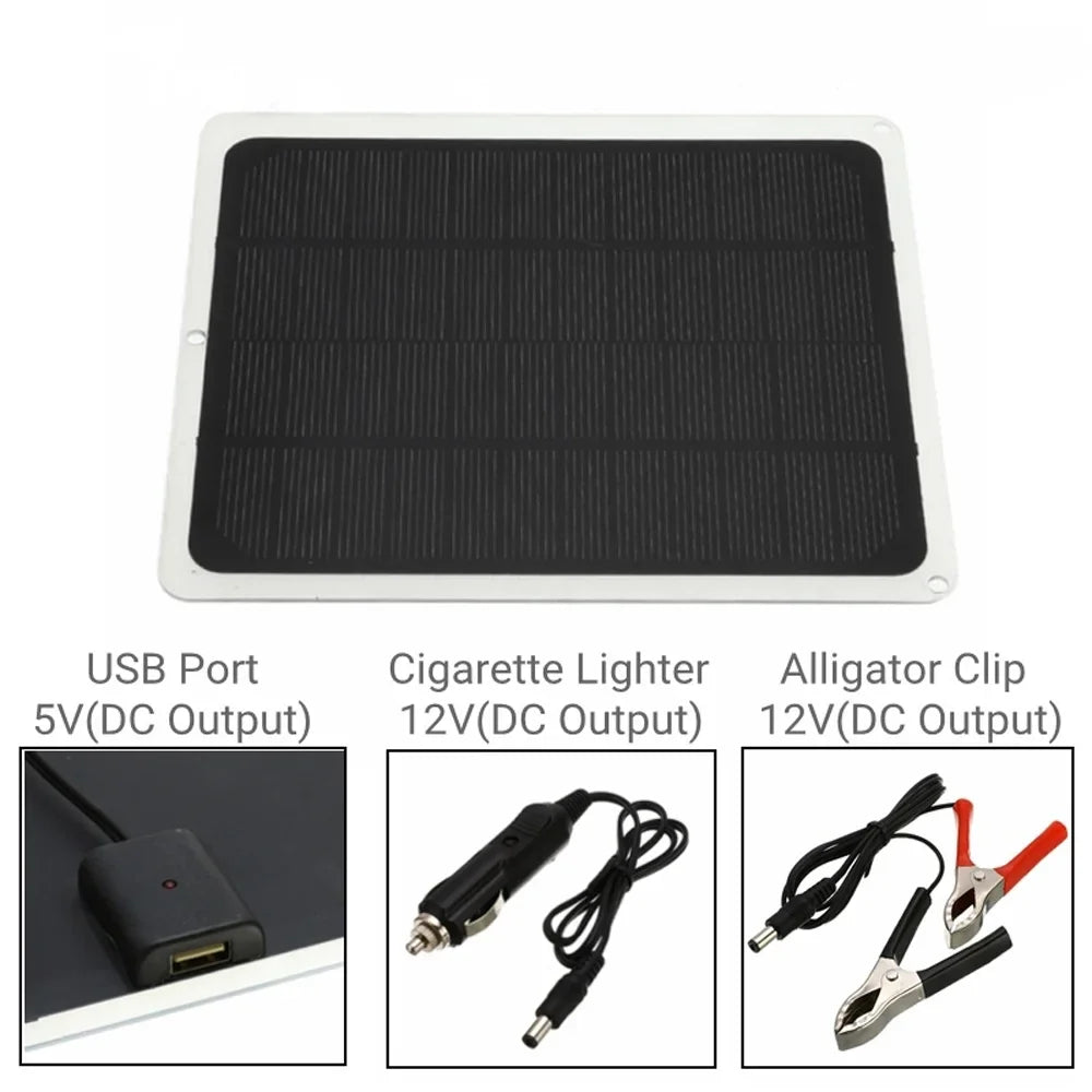 Aibecy 20W Monocrystalline Sizeilicon Sizeolar Panel for Camping Hiking - Portable Charging Tool