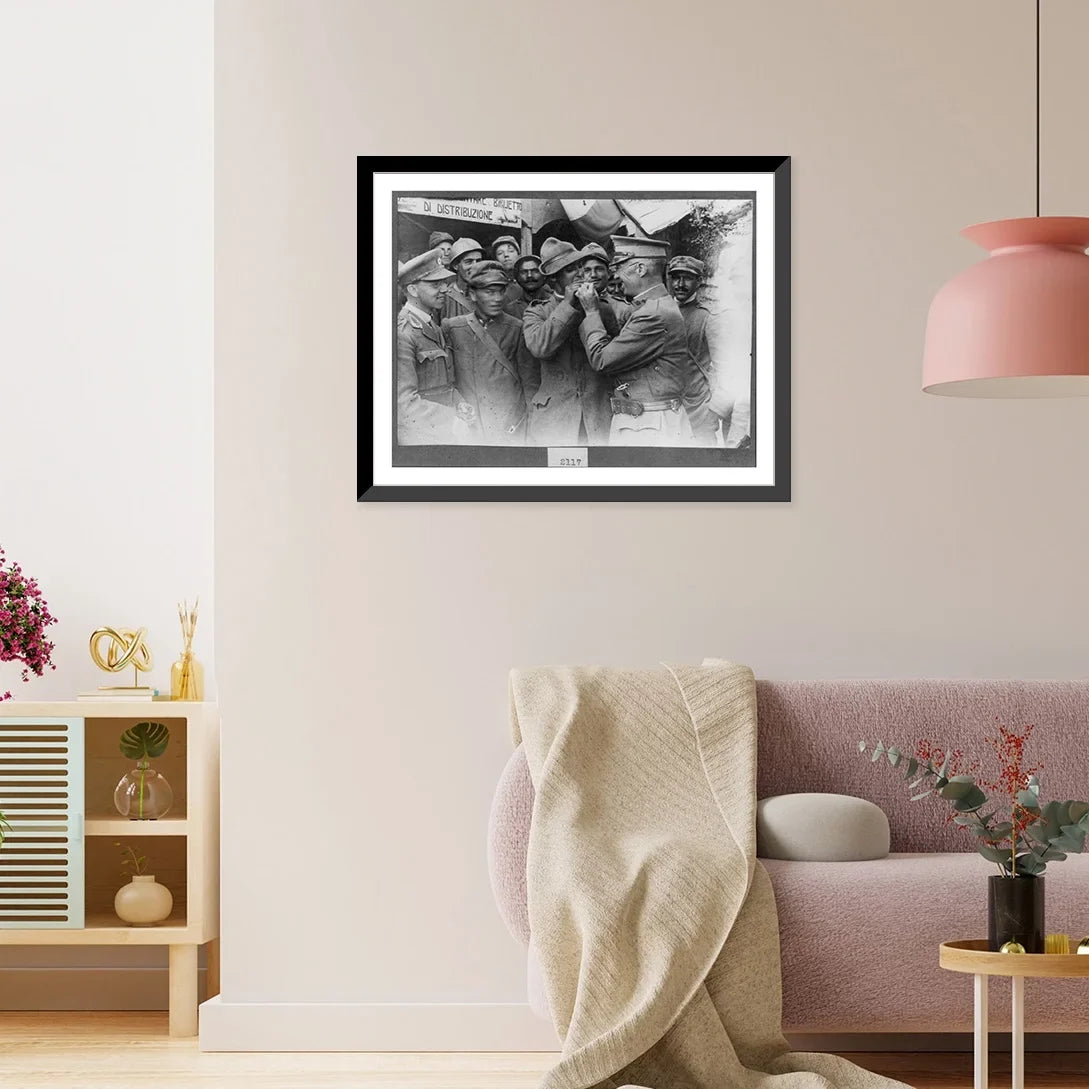 Historic Framed Print, [The Italian Front: A friendly light on Grappa], 17-7/8" x 21-7/8"