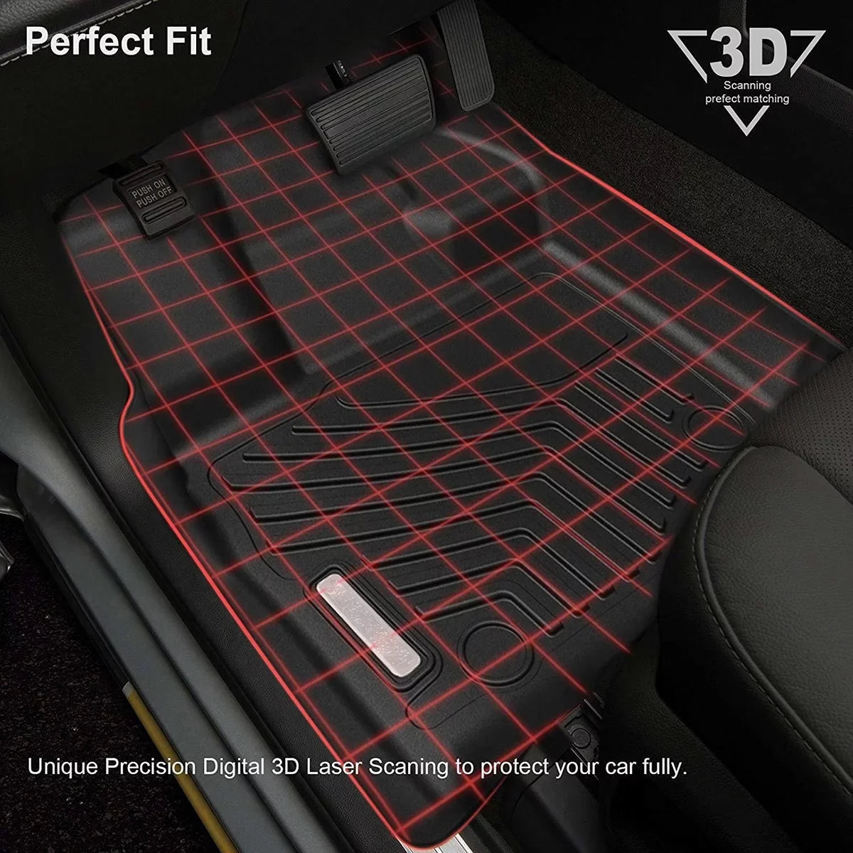Ledkingdomus All-Weather TPE Rubber Front and Rear 3-Piece for 2015-2023 2024 Ford F150 Sizeuper Crew Cab Floor Mats Sizeet