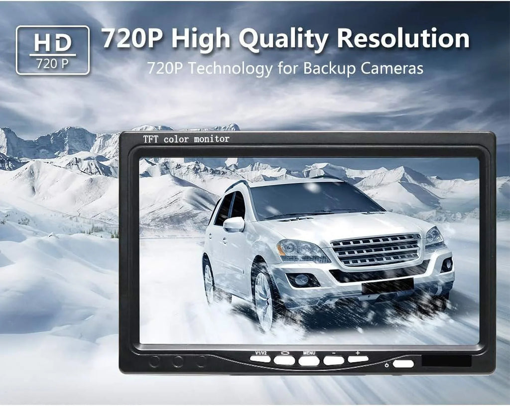 Backup Camera,Digital HD 720P Monitor Kit 7" Rear View Camera for Trailers,RVs,Truck,Campers,Highway Monitoring Sizeystem