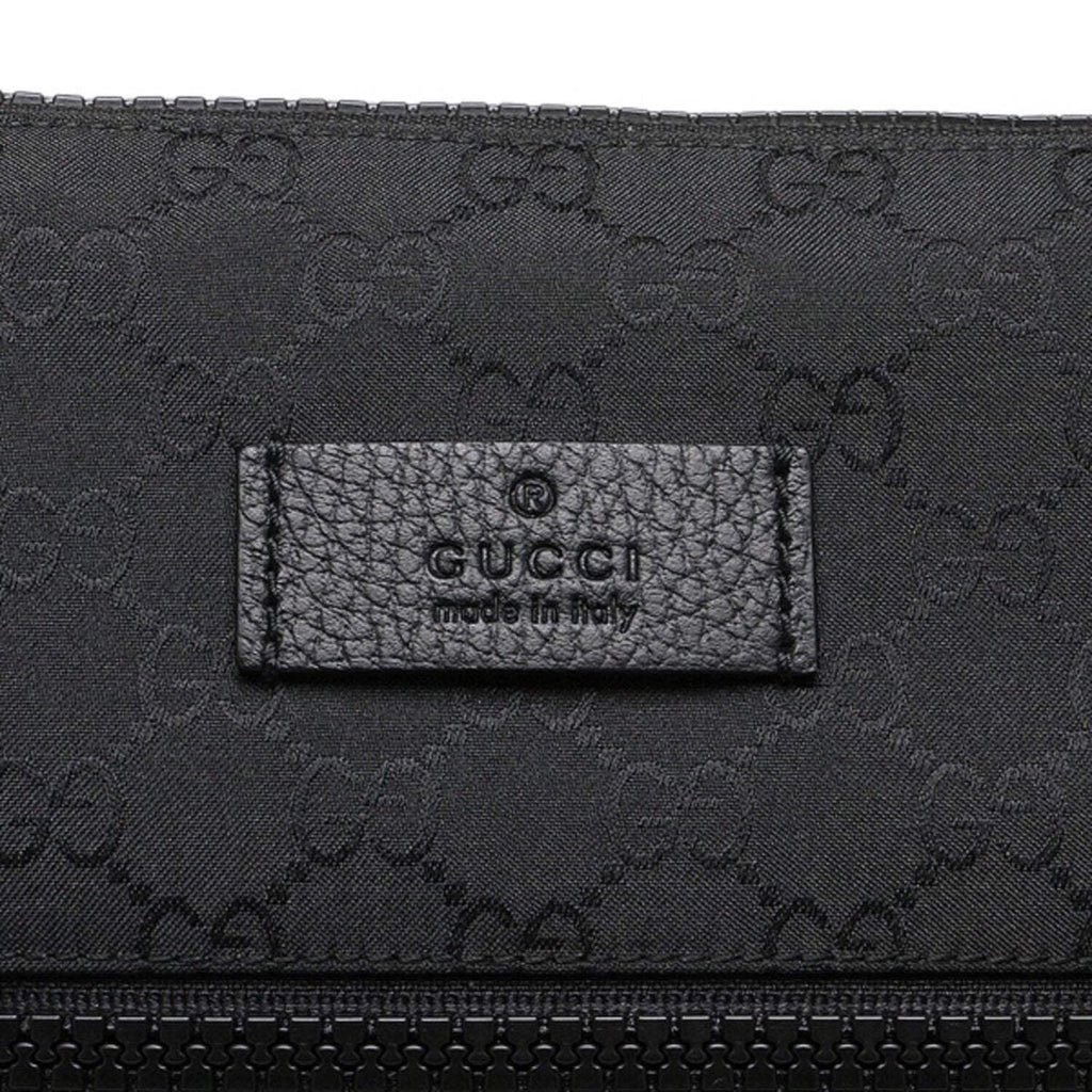 Gucci Unisex GG Guccissima Web Black Canvas Messenger Bag Crossbody 449185