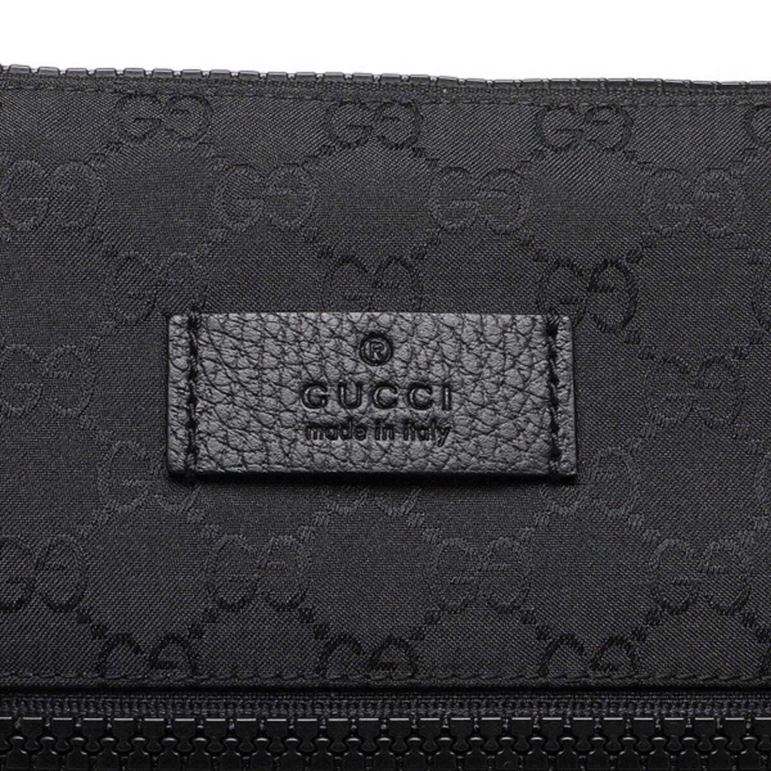 Gucci Unisex GG Guccissima Web Black Canvas Messenger Bag Crossbody 449185