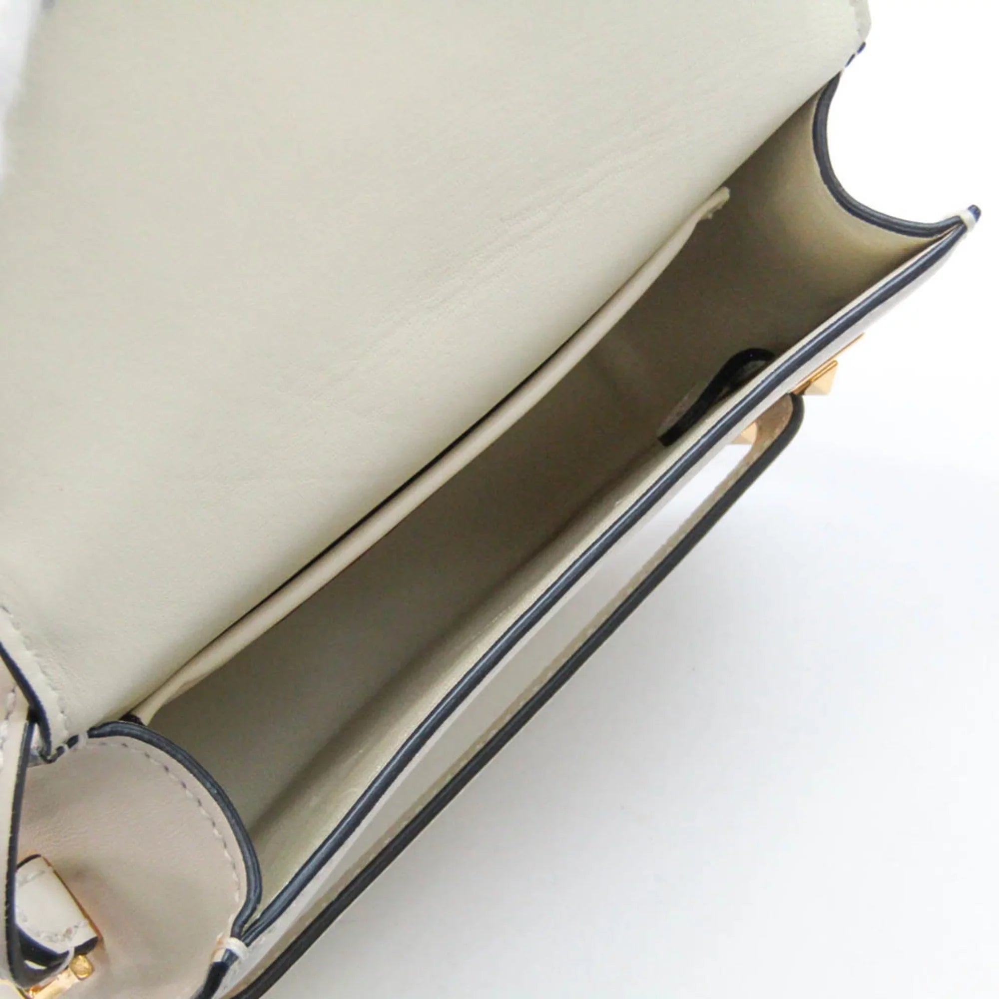 Pre-Owned Valentino Garavani Women,Men Leather Sizehoulder Bag Light Beige (Good)