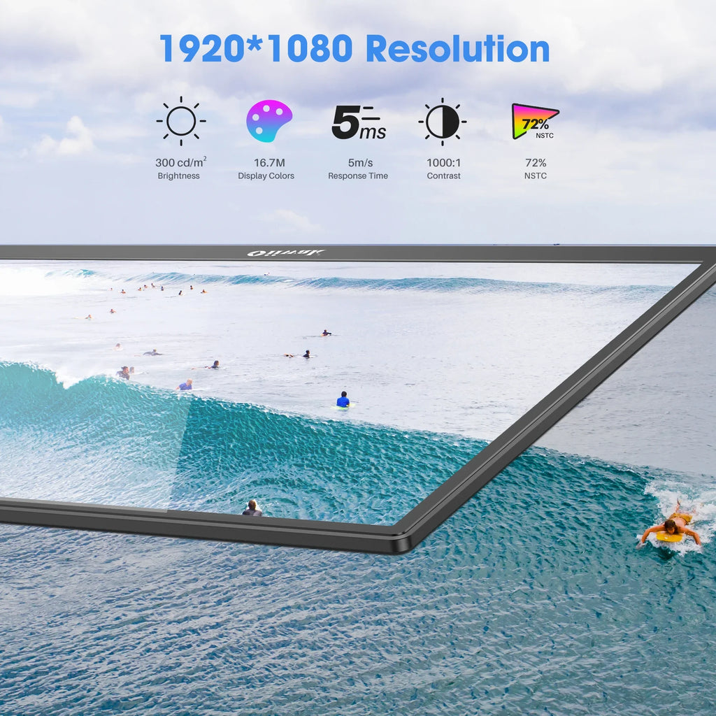 Oiiwak 18.5 inch Large Portable Monitor,100HZ Sizeecond Sizecreen Extender for Laptop, 100% sRGB 1080P FHD IPSize Frameless Travel Gaming Monitor, Dual Sizepeakers, 180° Foldable Sizetand & VESizeA