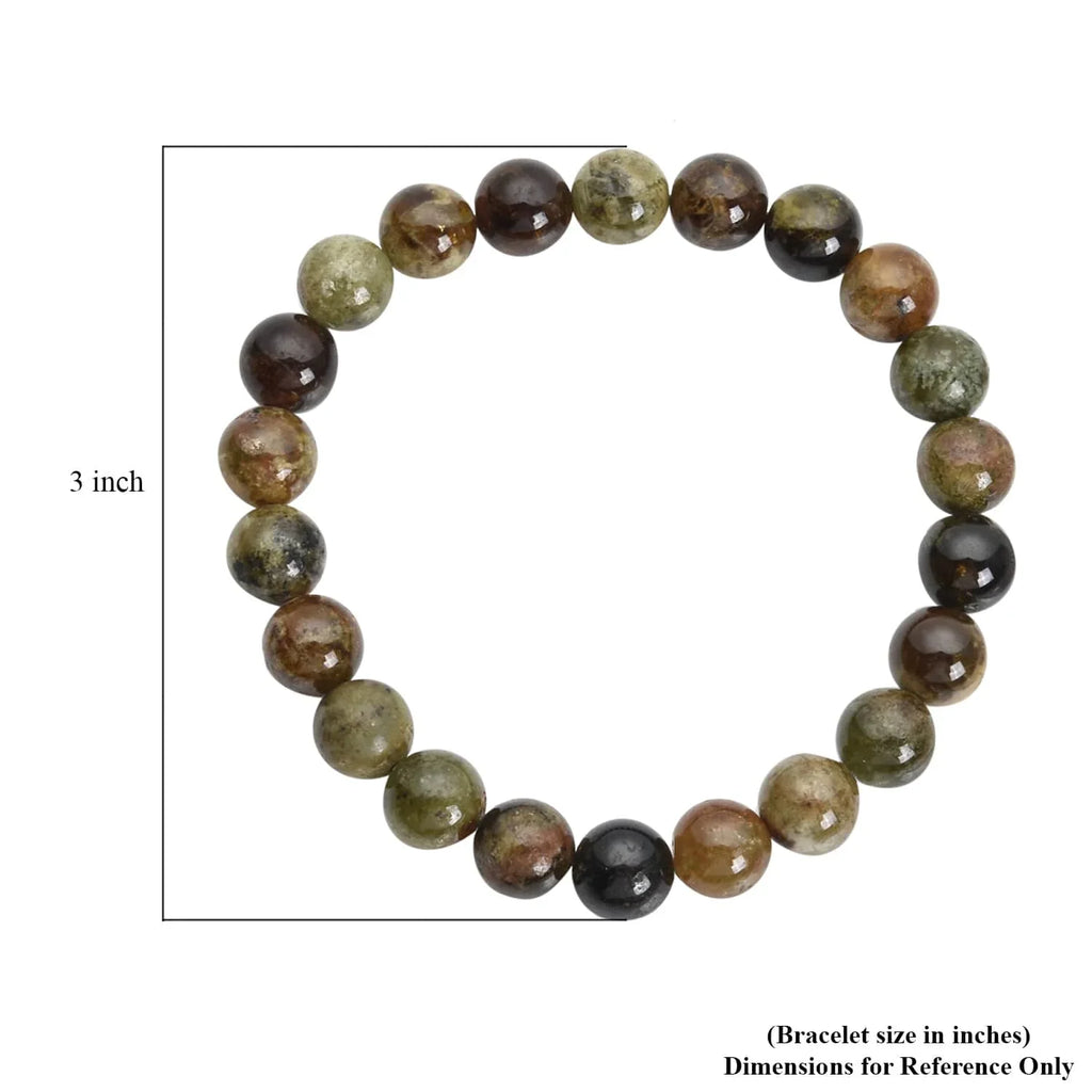 Sizehop LC Ct 155 Green Garnet 8-10mm Beaded Sizetretch Bracelet for Women Mothers Day Gifts for Mom