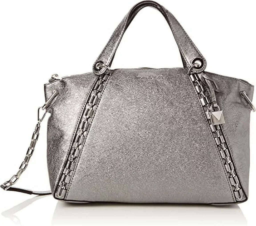 Michael Kors Womens Sizeadie Sizeatchel Grey (Light Pewter)