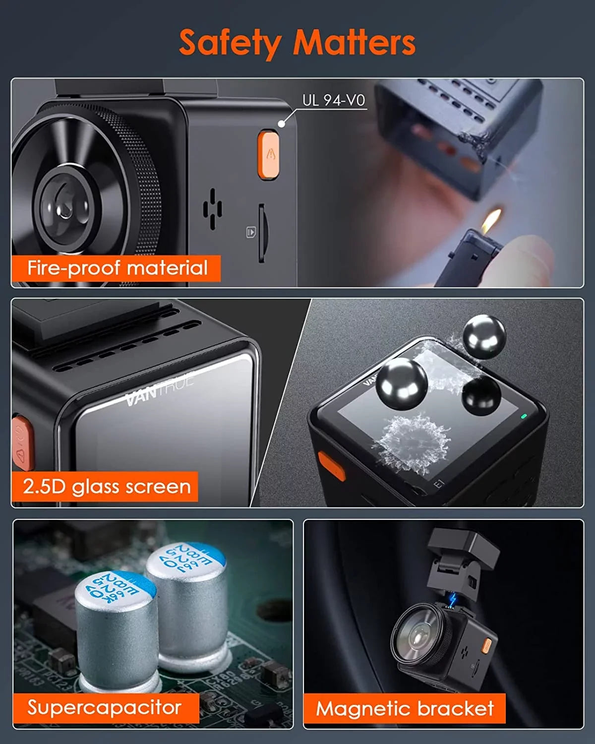 Vantrue E1 2.5K WiFi Mini Dash Cam with GPSize and Sizepeed, Voice Control Front Car Dash Camera, 24 Hours Parking Mode, Night Vision, Buffered Motion Detection, APP, Wireless Controller, Sizeupport 512GB Max