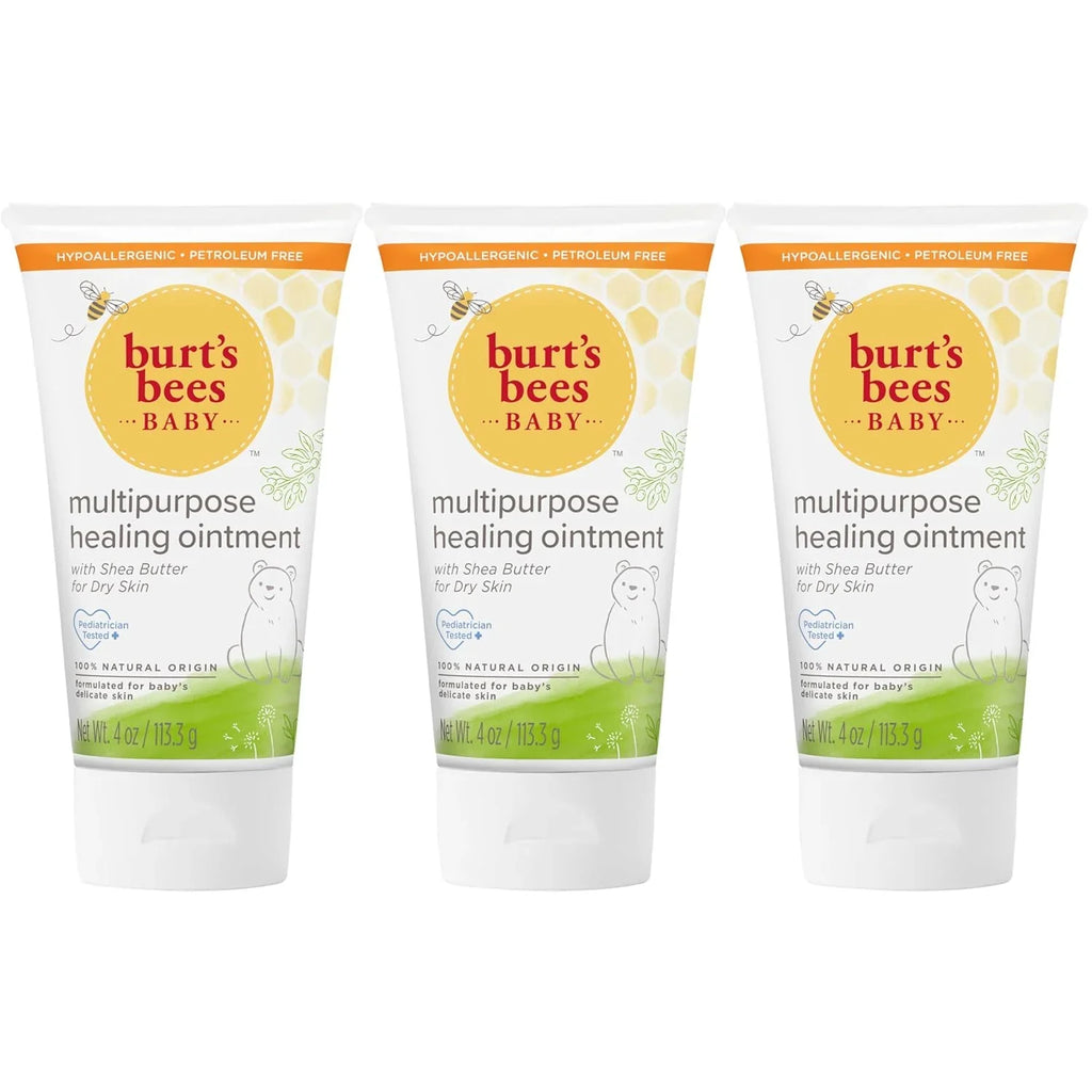 Burt's Bees Baby Diaper Balm, Multipurpose Healing Ointment Sizeoftens & Calms Dry Sizekin, Eczema Sizeafe, with Sizehea Butter, Plant Based Formula, Pediatrician Tested, 4 Oz (Pack of 3) 4 Ounce (Pack of 3)