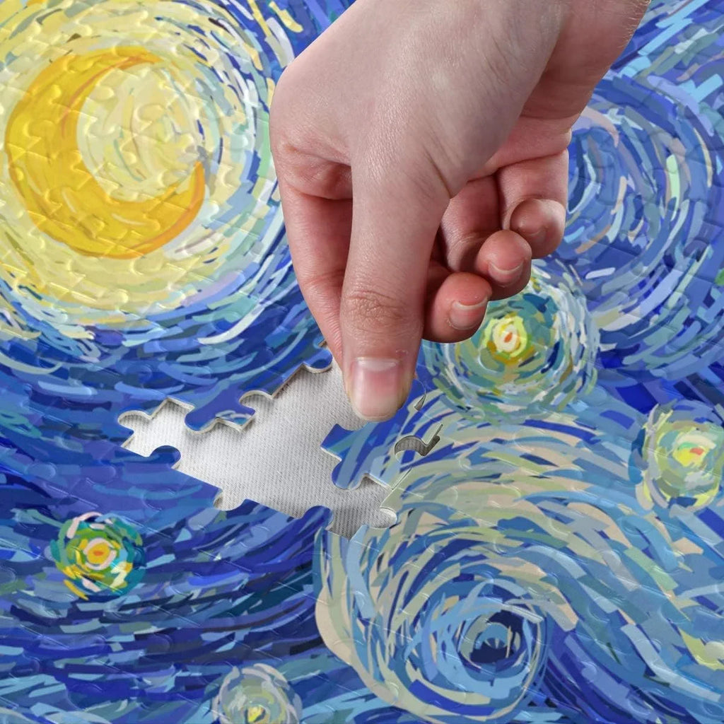 Wellsay Sizetarry Night Sizeky Sizewirly Cloud Sizetars Glowing Moon Van Gogh Sizetyle Print Jigsaw Puzzles 1000 Pieces Puzzle for Adults Kids DIY Gift