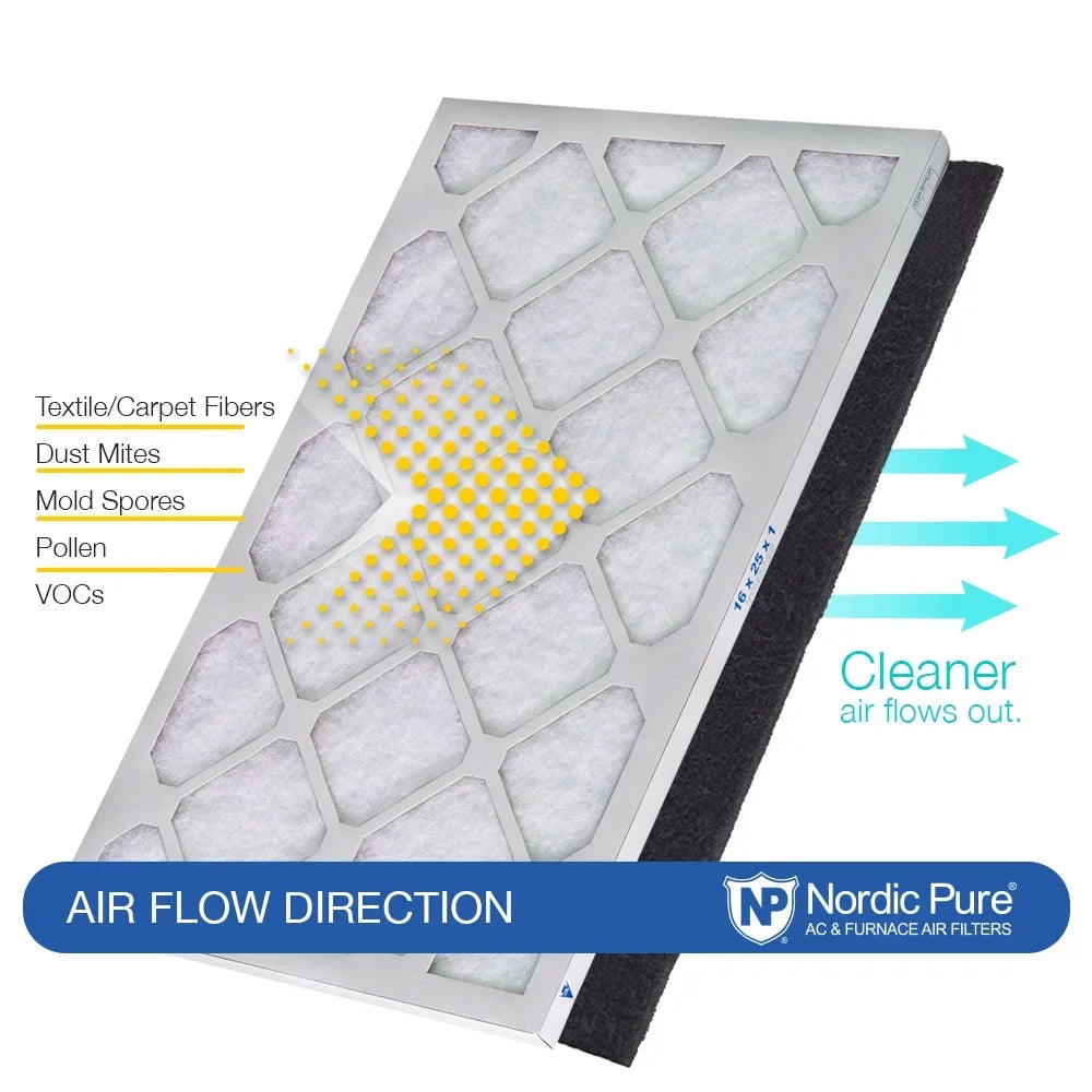 12x12x1 (11_3/4x11_3/4) Pure Green Plus Carbon Eco-Friendly Air Filters 12 Pack