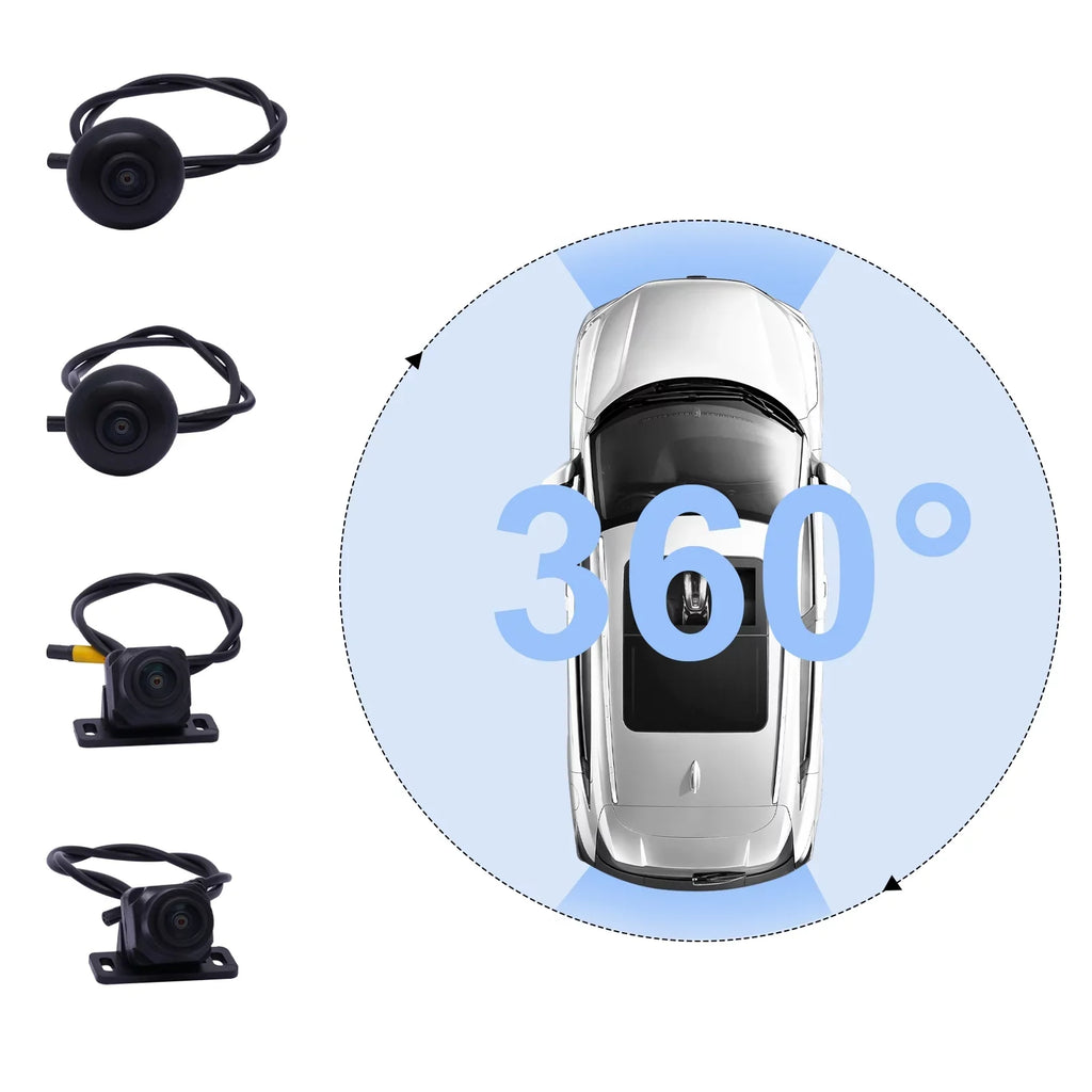 ZhdnBhnos 360° Bird View Panoramic Sizeystem Rear View 4-Camera Kit 1080P Car DVR Recording Night Vision Recorder