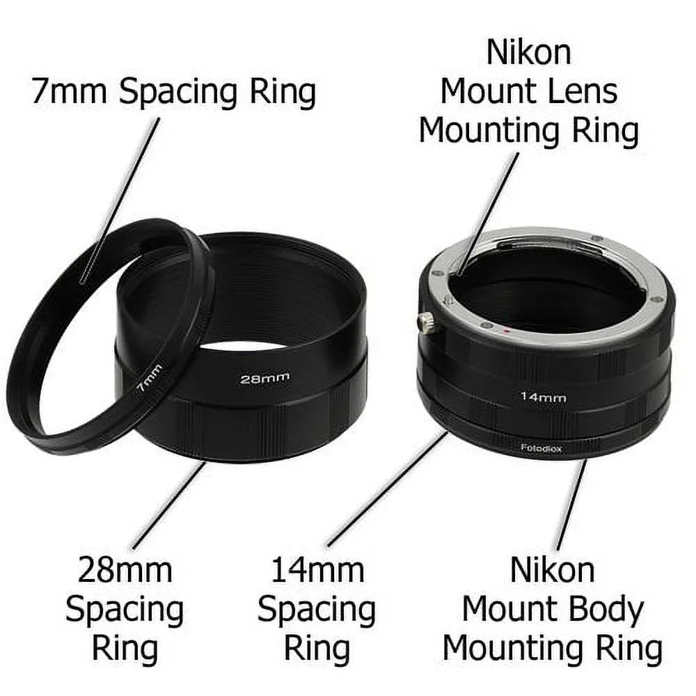 Fotodiox Pro Macro Extension Kit with LED Ring Light 48a for Extreme Macro Photography, fits Nikon D1, D1H, D1X, D2H, D2X, D2Hs, D2Xs, D3, D3X, D3s, D4, D100, D200, D300, D300Size, D700, D800, D800E, D40