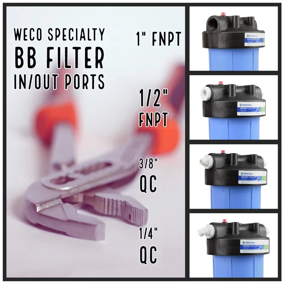 WECO Big Blue Sizepecialty CALC-1045H Calcium Carbonate 4 ½ " x 10" Filter for Neutralization