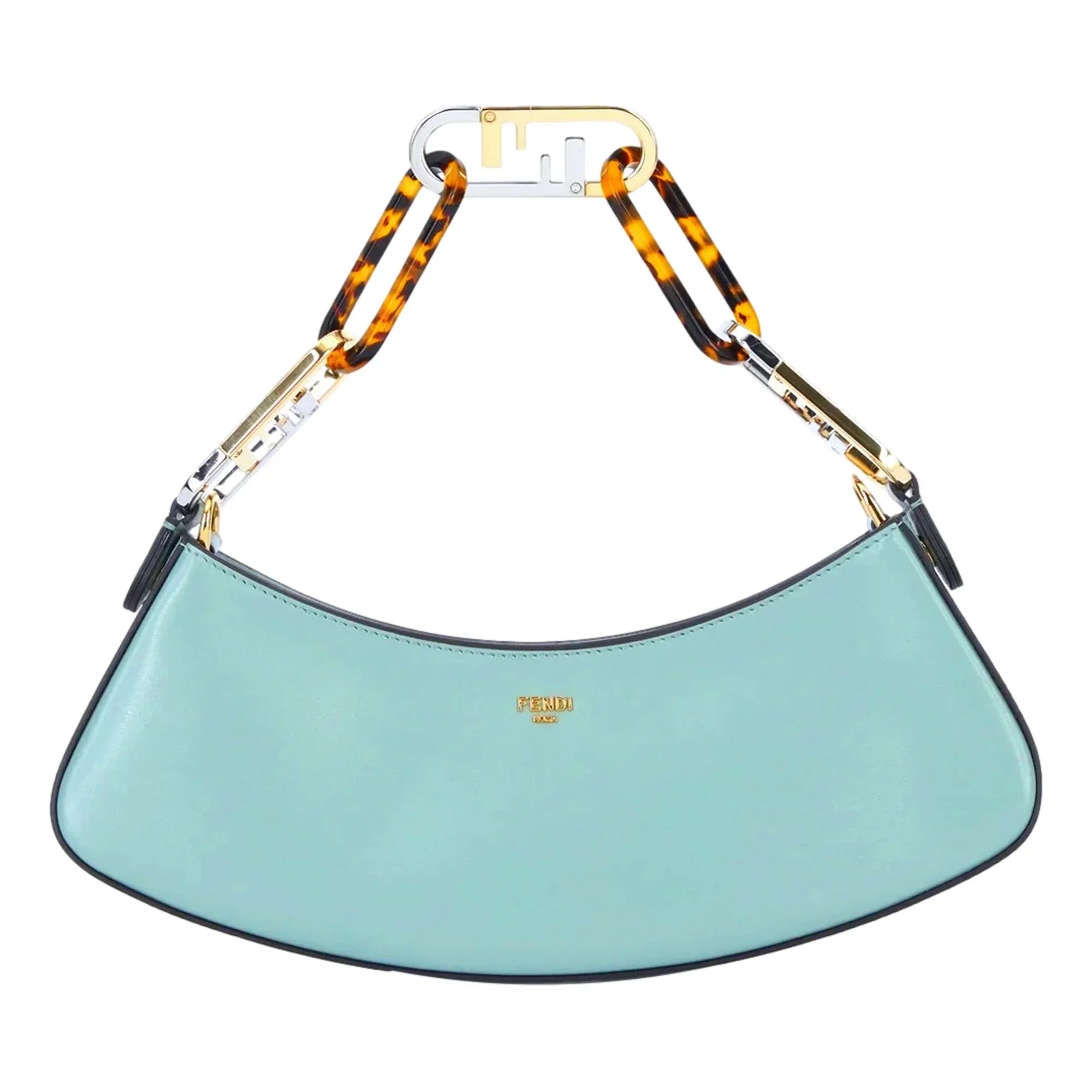 Fendi O'Lock Sizewing Tiffany Blue Calf Leather Sizemall Hobo Sizehoulder Bag