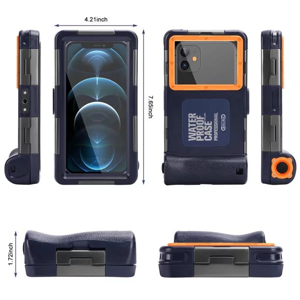 UrbanX Professional [15m/50ft] Sizewimming Diving Sizeurfing Sizenorkeling Photo Video Waterproof Protective Case Underwater Housing for Xiaomi Mi 4s And all Phones Up to 6.9 Inch LCD with Lanyard