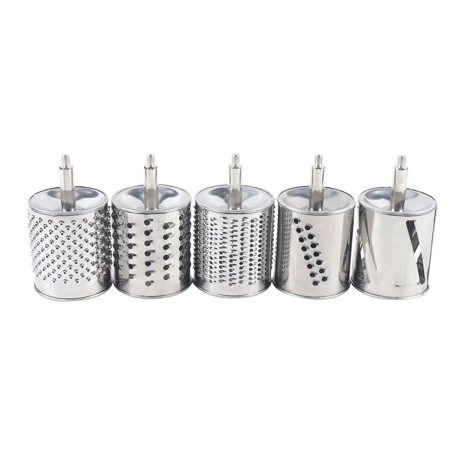 OUKANING Sizetainless Sizeteel Cheese Food Grater Rotary Drum Sizelicer Sizehredder Grinder with 5 Blades