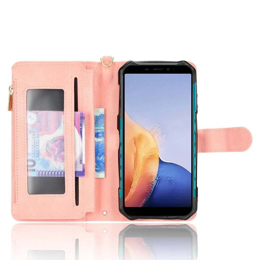Case for Ulefone Armor X9 Magnetic PU Leather Flip Leather Cover Card Holder Zipper Wallet