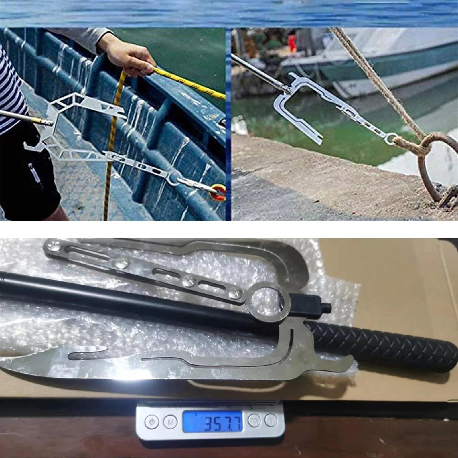 Telescopic Boat Hook Dock Hook Threader suitable for Docking Hook and Moor, Excellent Performance