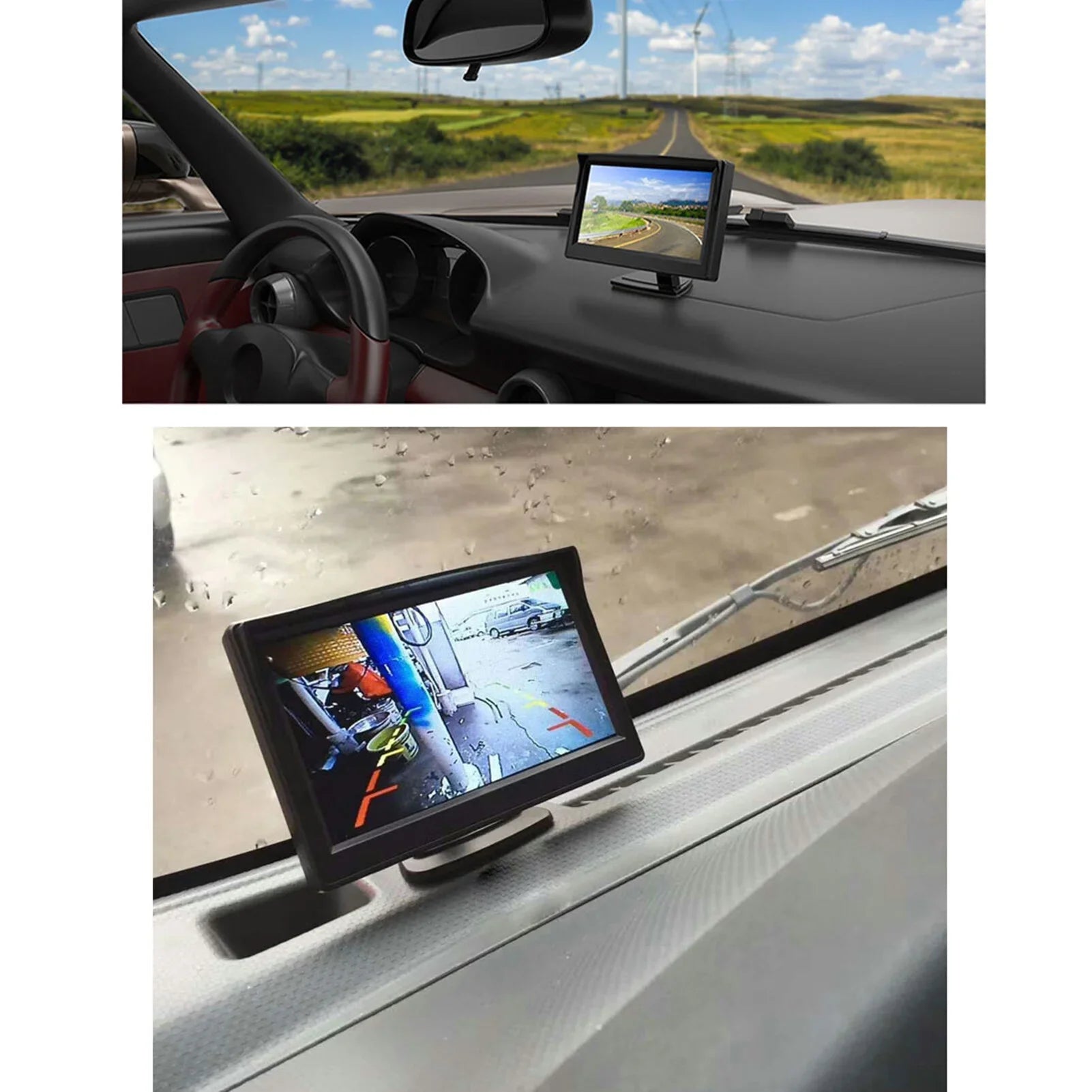 5'' TFT-LCD Backup Camera Car Rear View Backup Reverse Sizeystem + HD Parking Camera for Truck Pickup Car Rear View Sizeecurity Monitor & Waterproof