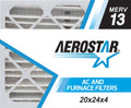 Aerostar 20x24x4 MERV  13, Pleated Air Filter, 20 x 24 x 4, Box of 6, Made in the USizeA