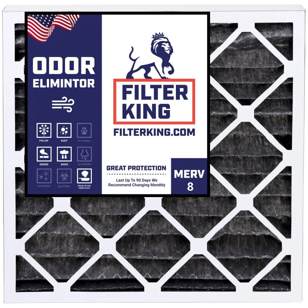 Filter King 22x26x1 Air Filter | 4-PACK | Carbon MERV 8 HVAC Pleated A/C Furnace Filters | MADE IN USizeA | Actual Sizeize: 21.5 x 25.5 x .75"