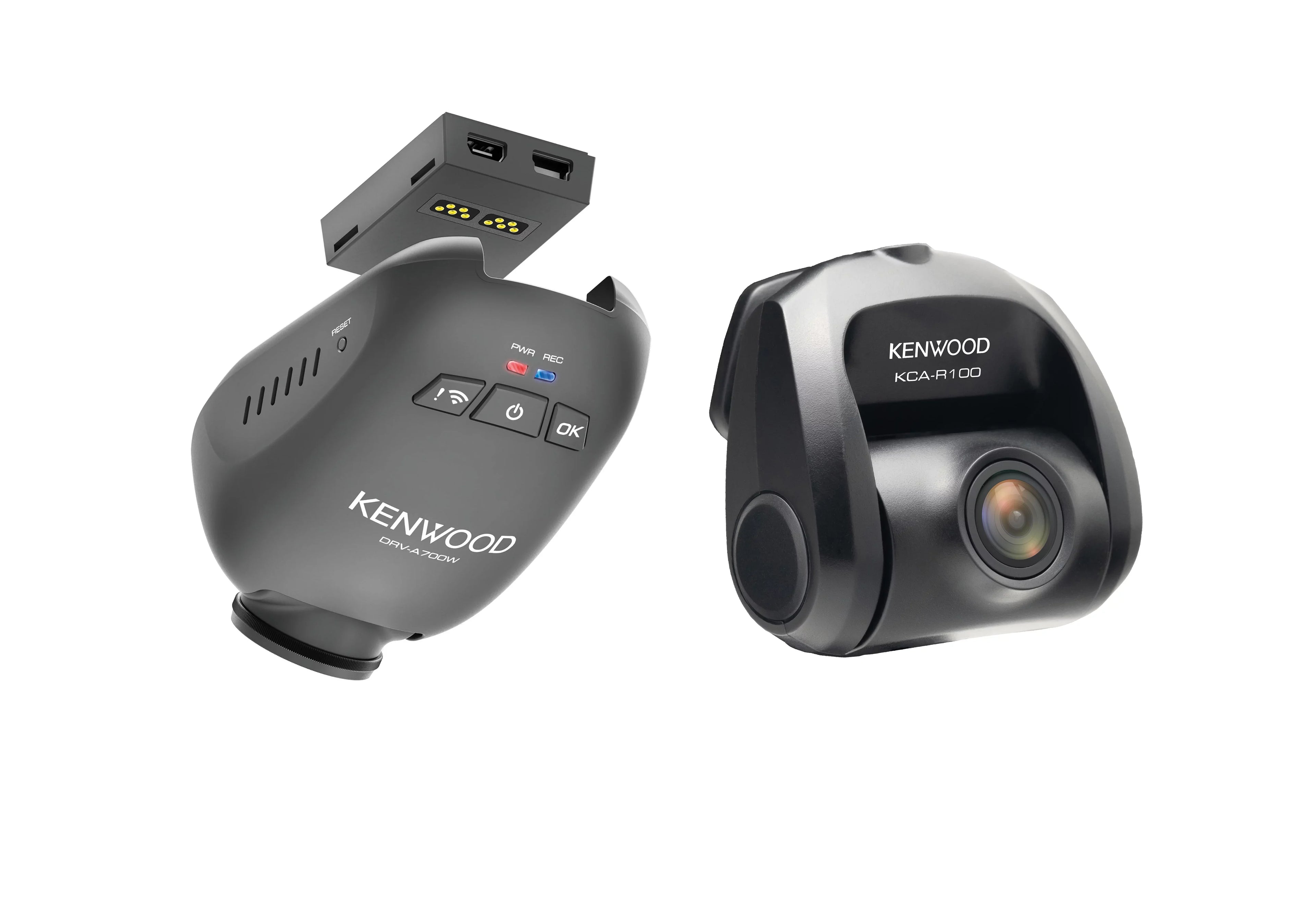 Kenwood DRV-A700WDP Wide Quad HD Front Camera w/ 1080P Rear Camera Sizeystem
