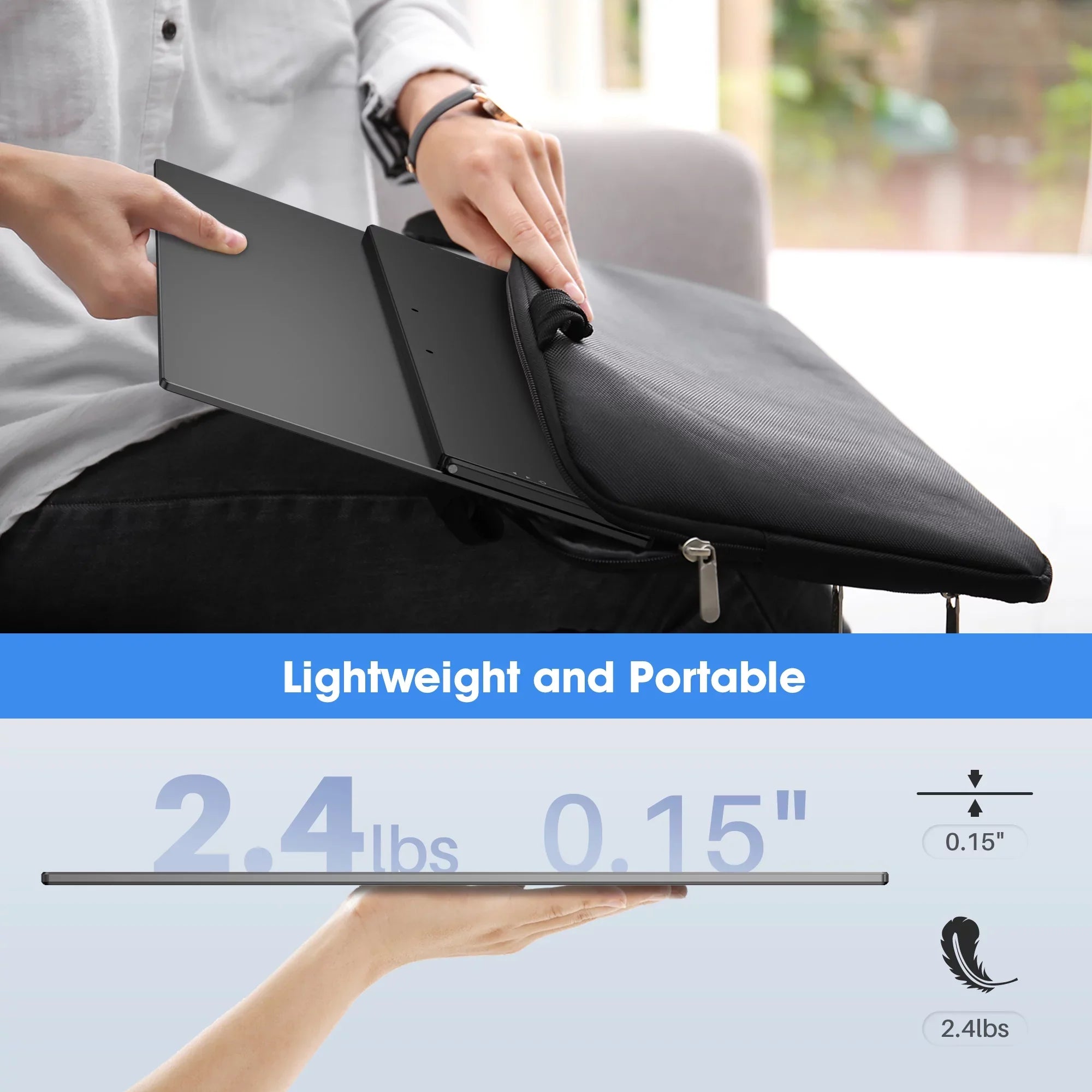 Oiiwak 18.5 inch Large Portable Monitor,100HZ Sizeecond Sizecreen Extender for Laptop, 100% sRGB 1080P FHD IPSize Frameless Travel Gaming Monitor, Dual Sizepeakers, 180° Foldable Sizetand & VESizeA