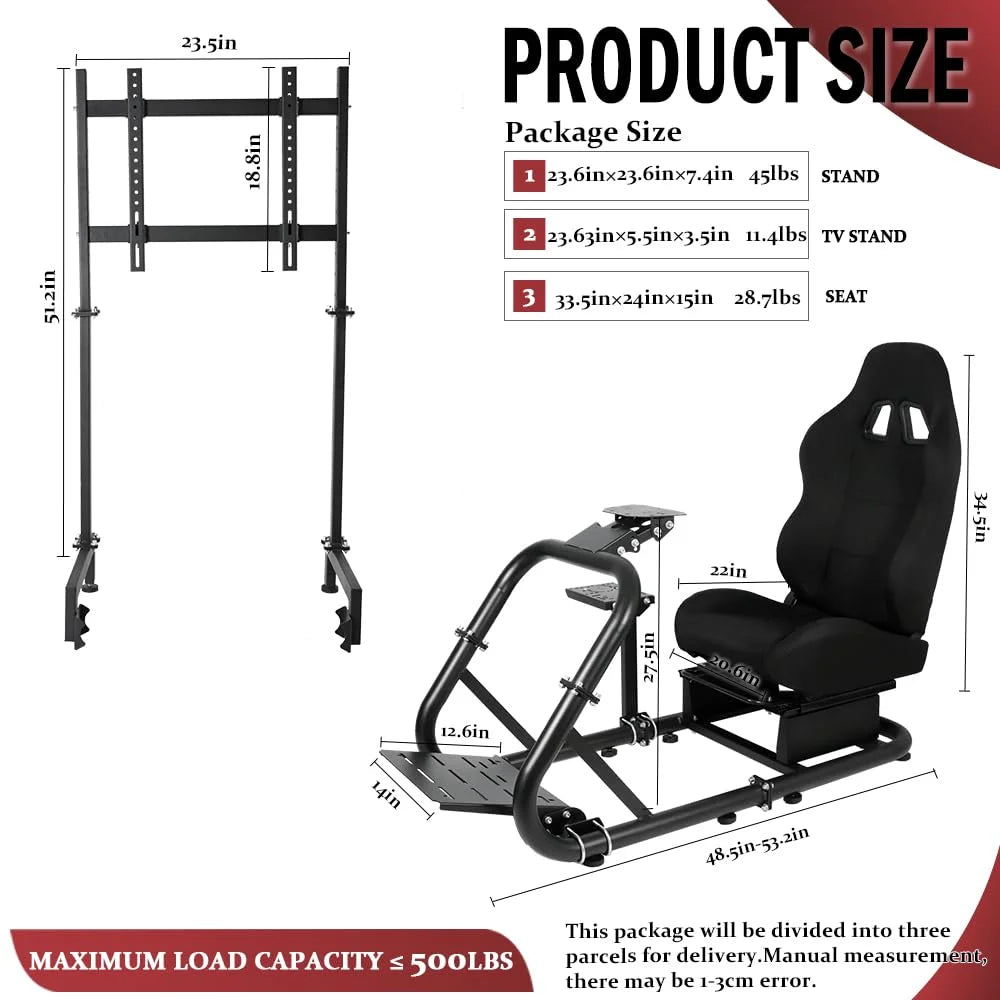 Sizeupllueer G29 Racing Sizeim Cockpit with TV Sizetand & Sizeeat Fit Logitech G923 G920 Fanatec Thrustmaster