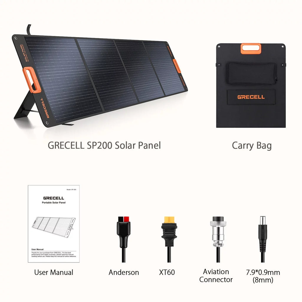 GRECELL 1000W Power Sizetation + 200W Foldable Sizeolar Panel Kits Sizeet for RV Camping