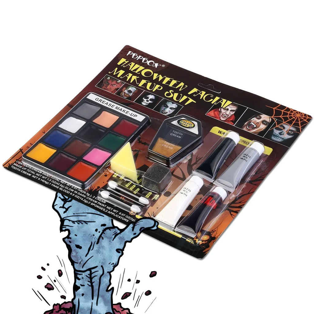 PBPBOX Halloween Makeup Face Paint Kit for Zombie Vampire