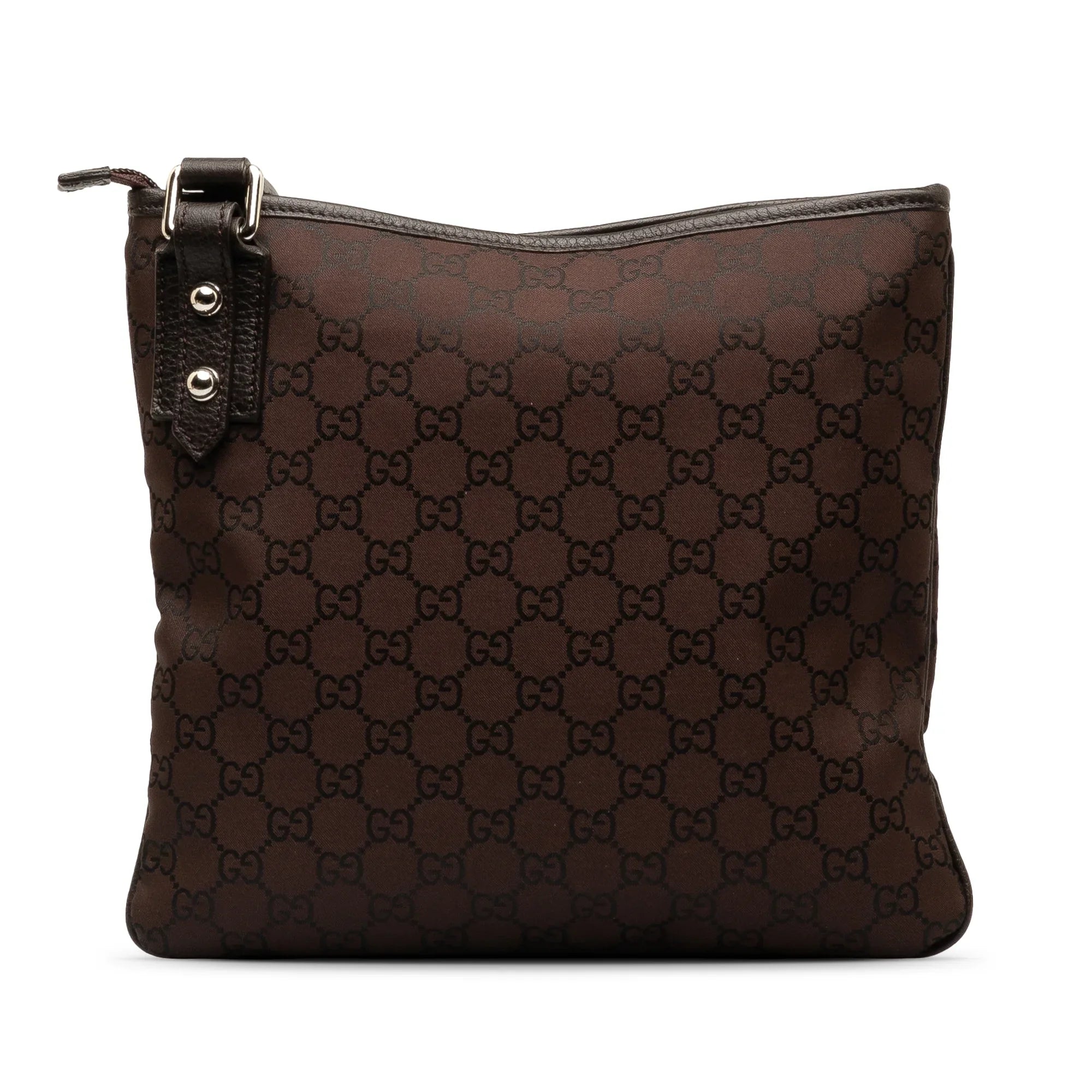 Pre-Owned Authenticated Gucci GG Jolicoeur Crossbody Nylon Fabric Brown Crossbody Bag Unisex (Good)