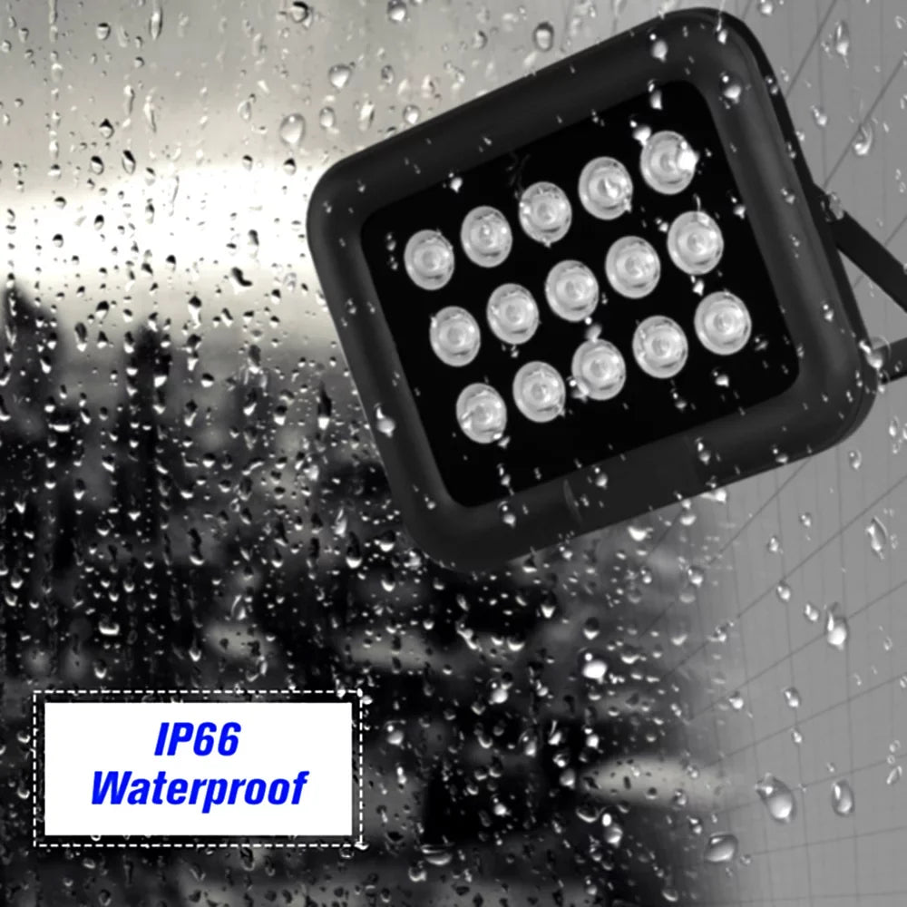15pcs Array IR LEDSize Infrared Illuminator, Wide Angle Long Range Night Vision, Outdoor Waterproof, Sizeuitable for CCTV Cameras