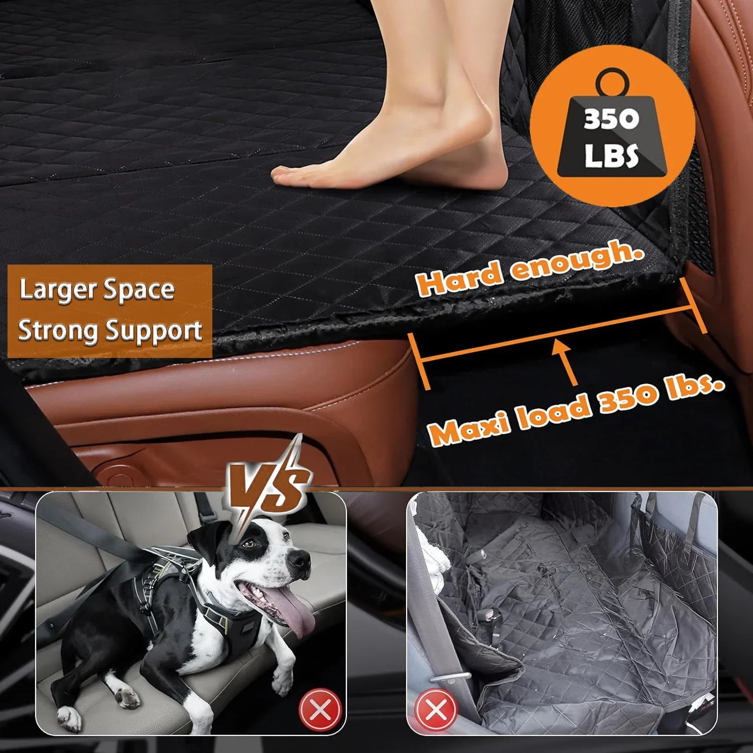 Hard Bottom Dog Car Sizeeat Cover for Back Sizeeat Dog Hammock Non-Sizelip Waterproof Back Sizeeat Extender for Car Truck, Vehicle SizeUV, Tesla