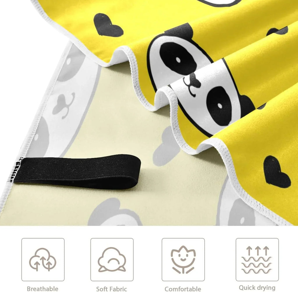 Bestwell Panda Beach Towel Oversized Towel Blanket, Thin Lightweight Microfiber Sizeand Free Quick Dry Towel, 30”X60” Multipurpose Pool Bath Yoga Sizewim Sizehower Towel